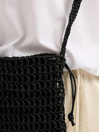 DRAWSTRING BAG, Black, highres