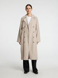 LINNENMIX DUBBELE KNOPENRIJ TRENCHCOAT, Nomad, highres