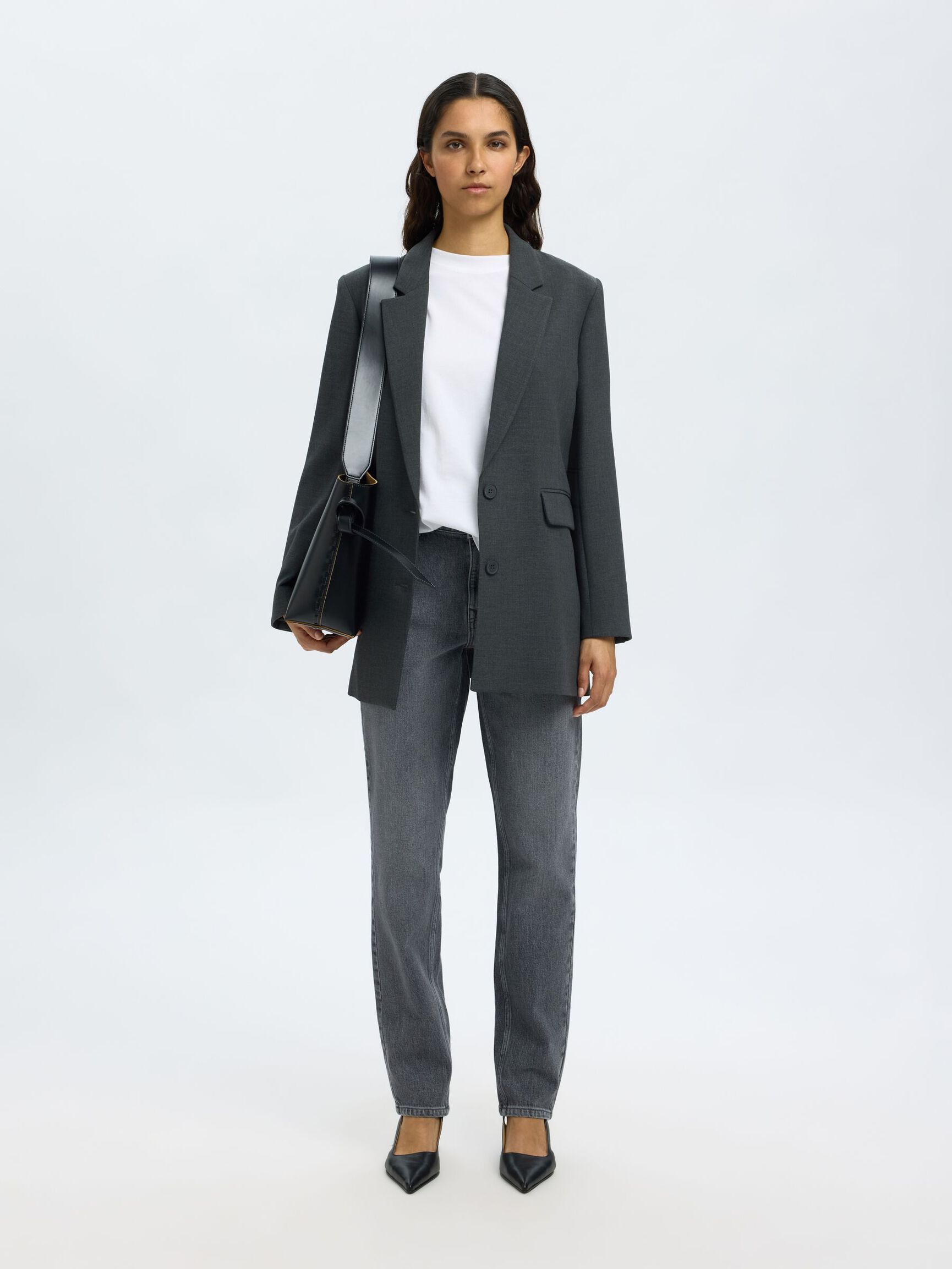 TAILLE MI-HAUTE JEAN COUPE SLIM FUSELÉE, Medium Grey Denim, highres