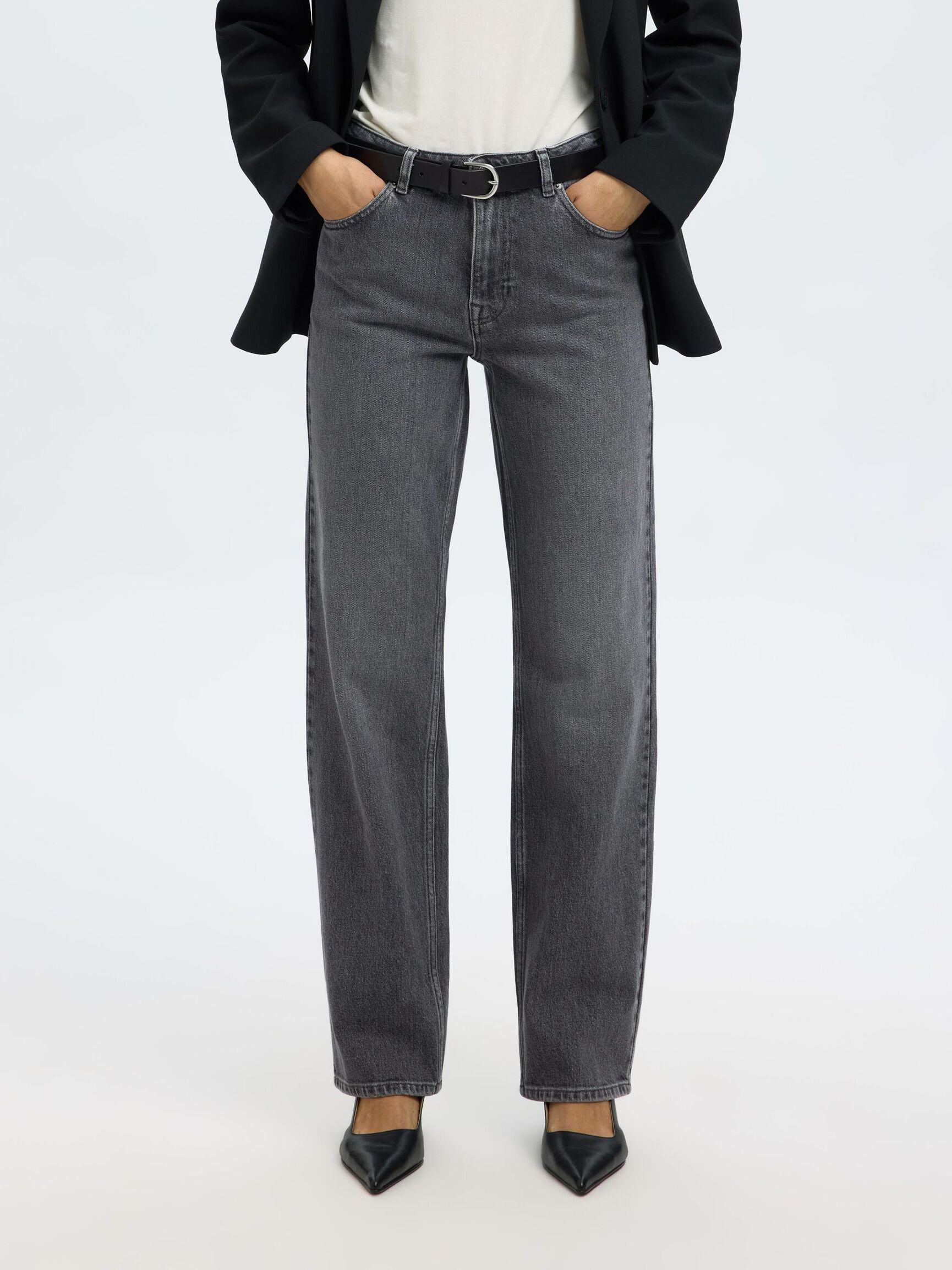 JEANSY O REGULARNYM FASONIE, Medium Grey Denim, highres