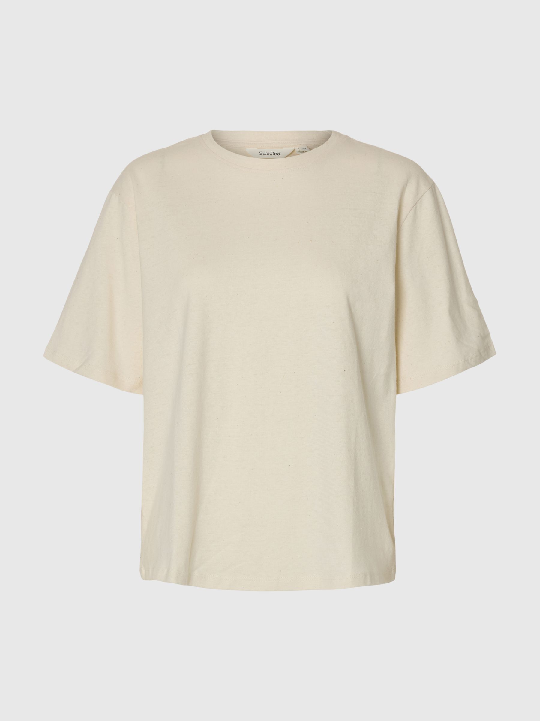LINEN BLEND T-SHIRT, Nature, highres