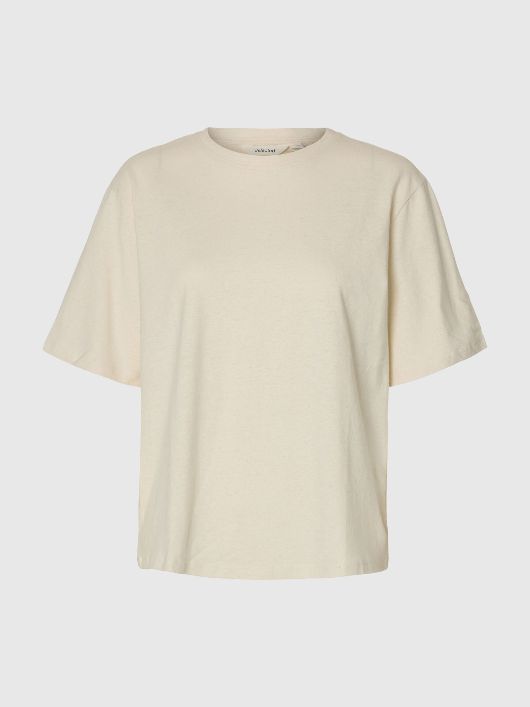 LINEN BLEND T-SHIRT, Nature, highres