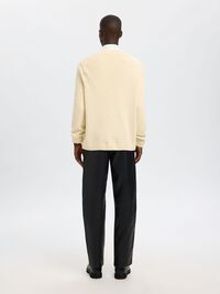 100% COTTON V-NECK JUMPER, Angora, highres