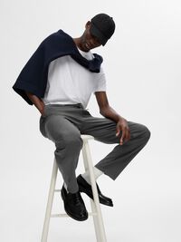 196 RAK PASSFORM BYXOR, Grey Melange, highres