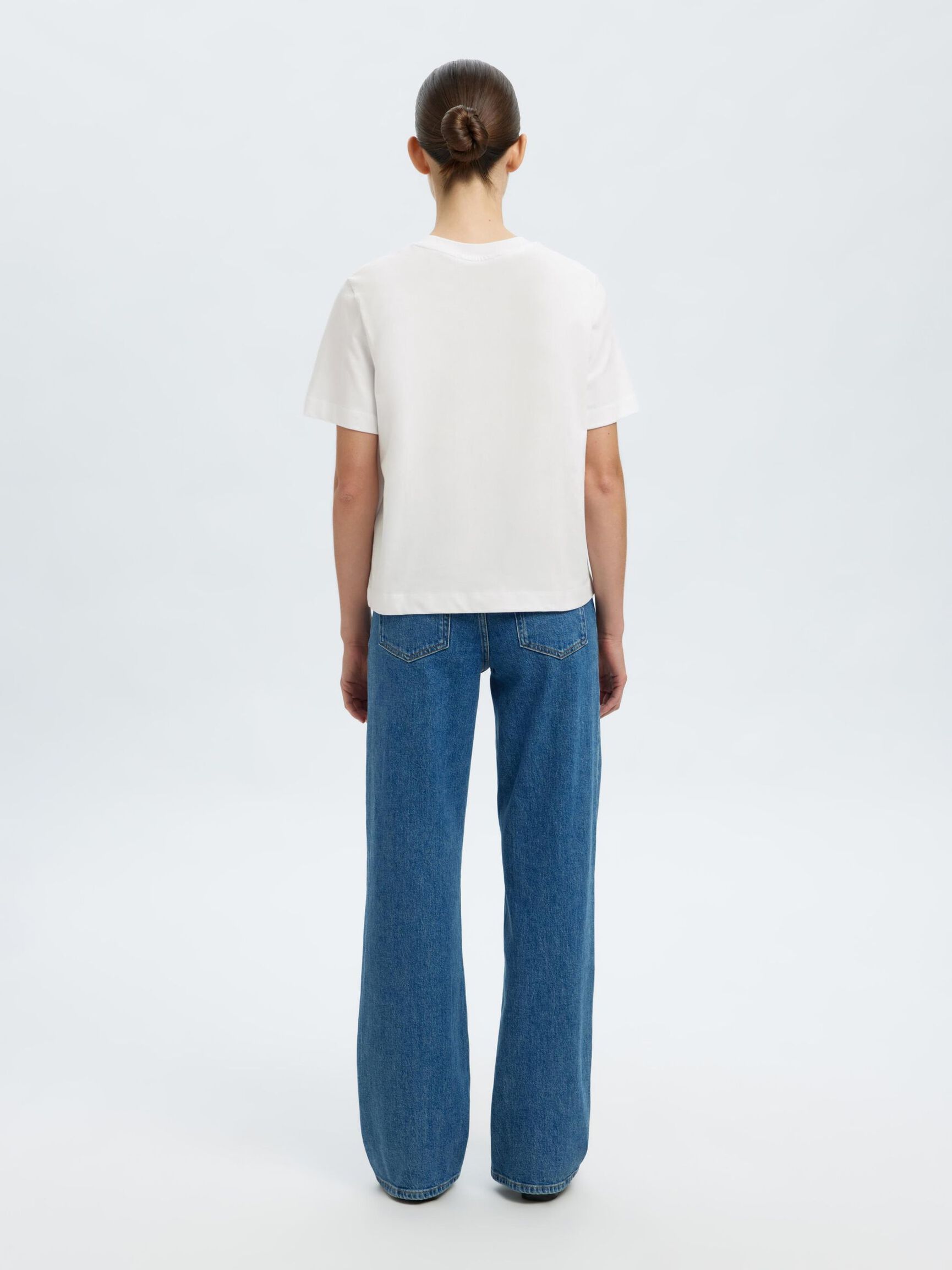 EMBROIDERED CREWNECK T-SHIRT, Bright White, highres