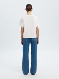 EMBROIDERED CREWNECK T-SHIRT, Bright White, highres