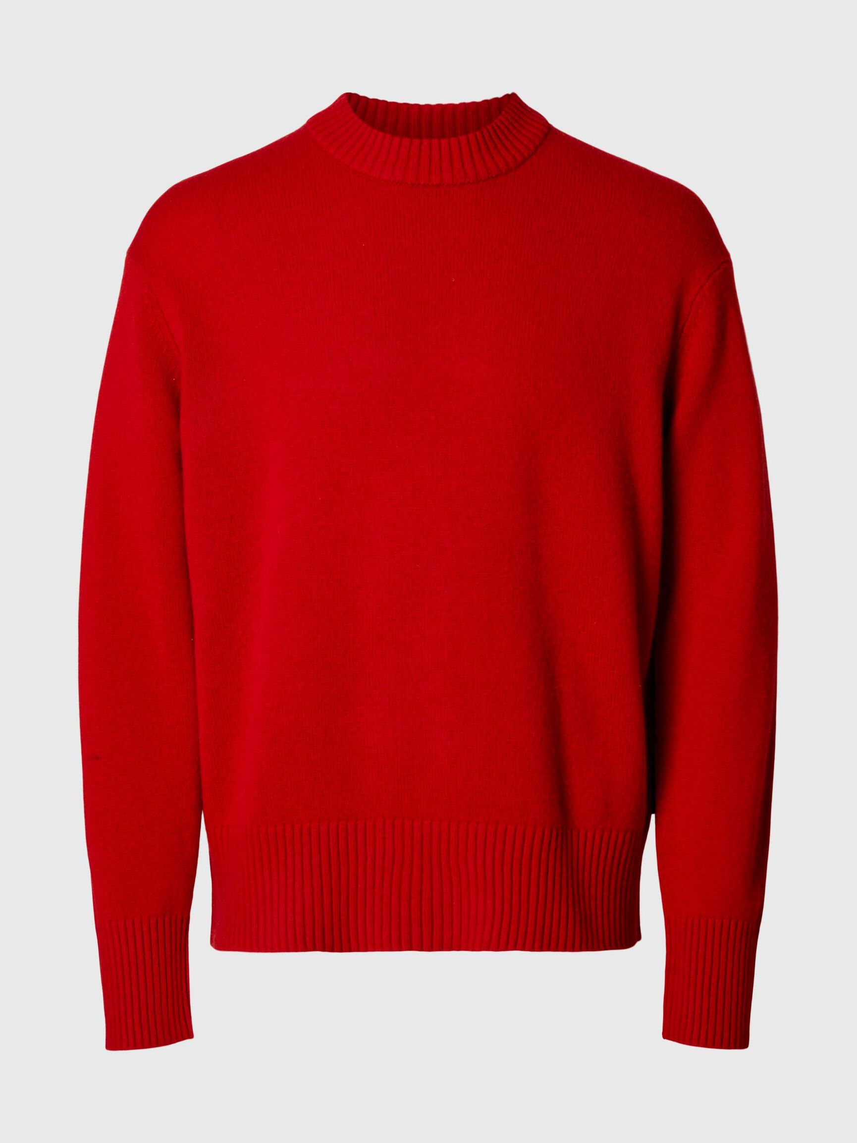 CASHMERE BLEND KNITTED PULLOVER, Equestrian Red, highres