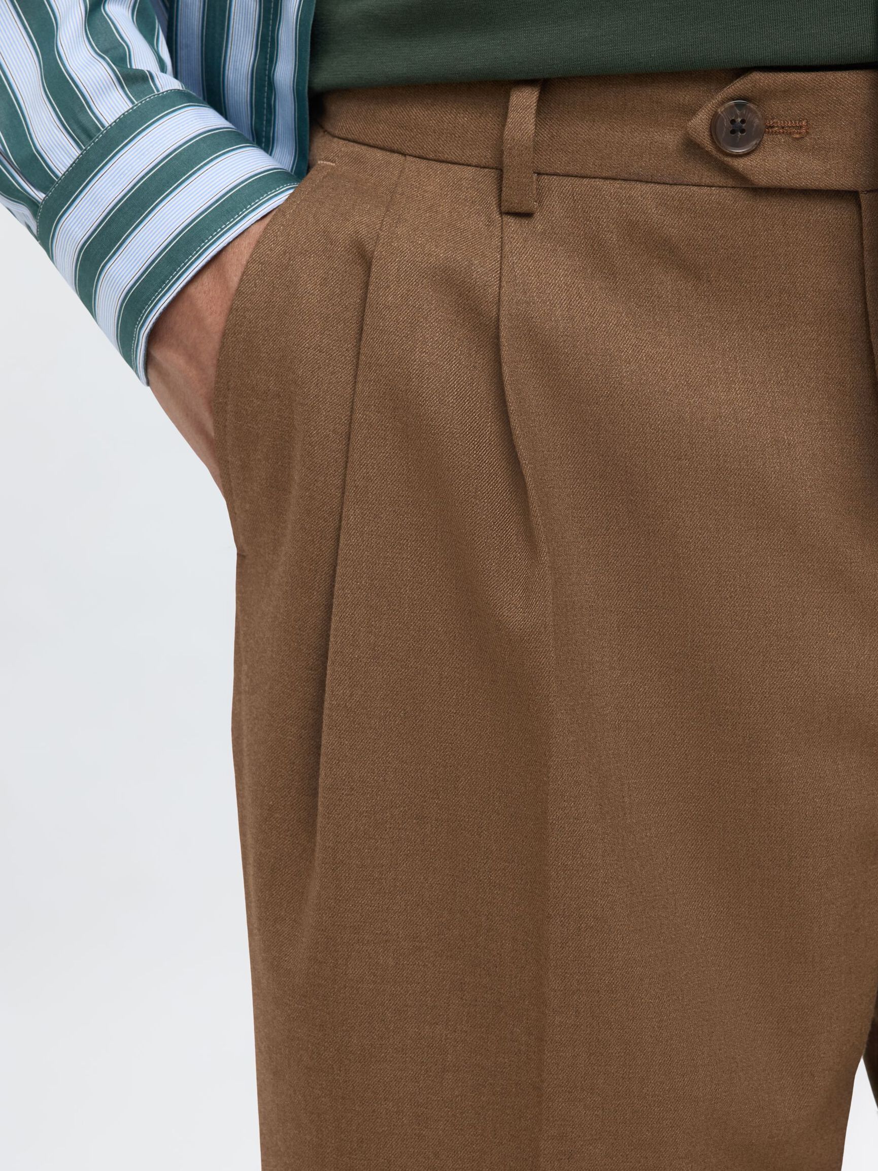 RELAXED FIT SUIT TROUSERS, Cognac, highres
