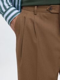 RELAXED FIT SUIT TROUSERS, Cognac, highres