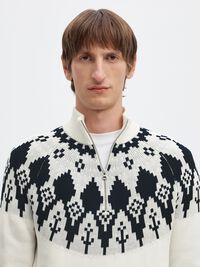 ORGANIC COTTON HALF-ZIP JUMPER, Egret, highres