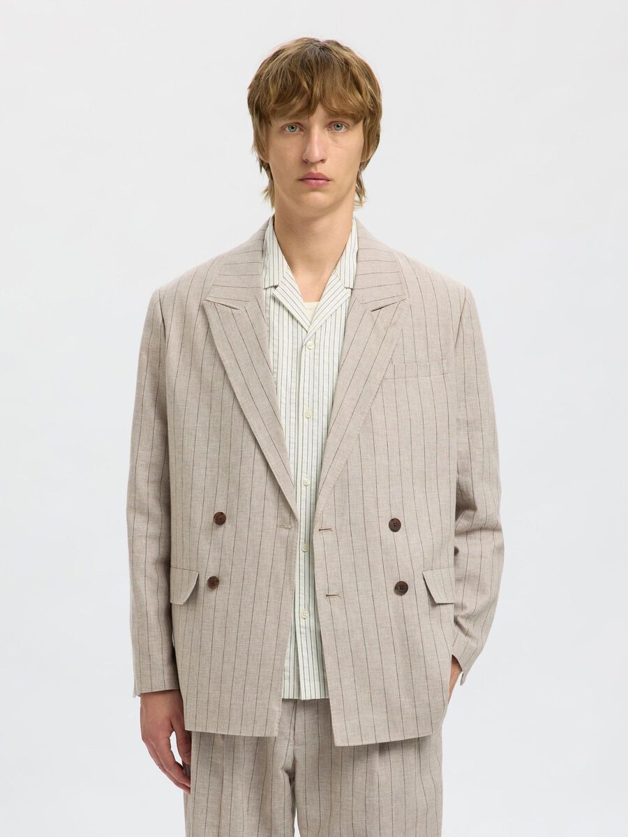 Selected LINEN BLEND BLAZER, Oatmeal, highres - 16097642_Oatmeal_1183373_003.jpg
