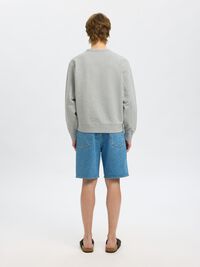 100% COTTON SWEATSHIRT, Light Grey Melange, highres