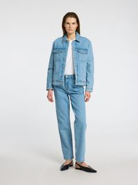 LIGHT WASH DENIM JACKET, Light Blue Denim, highres