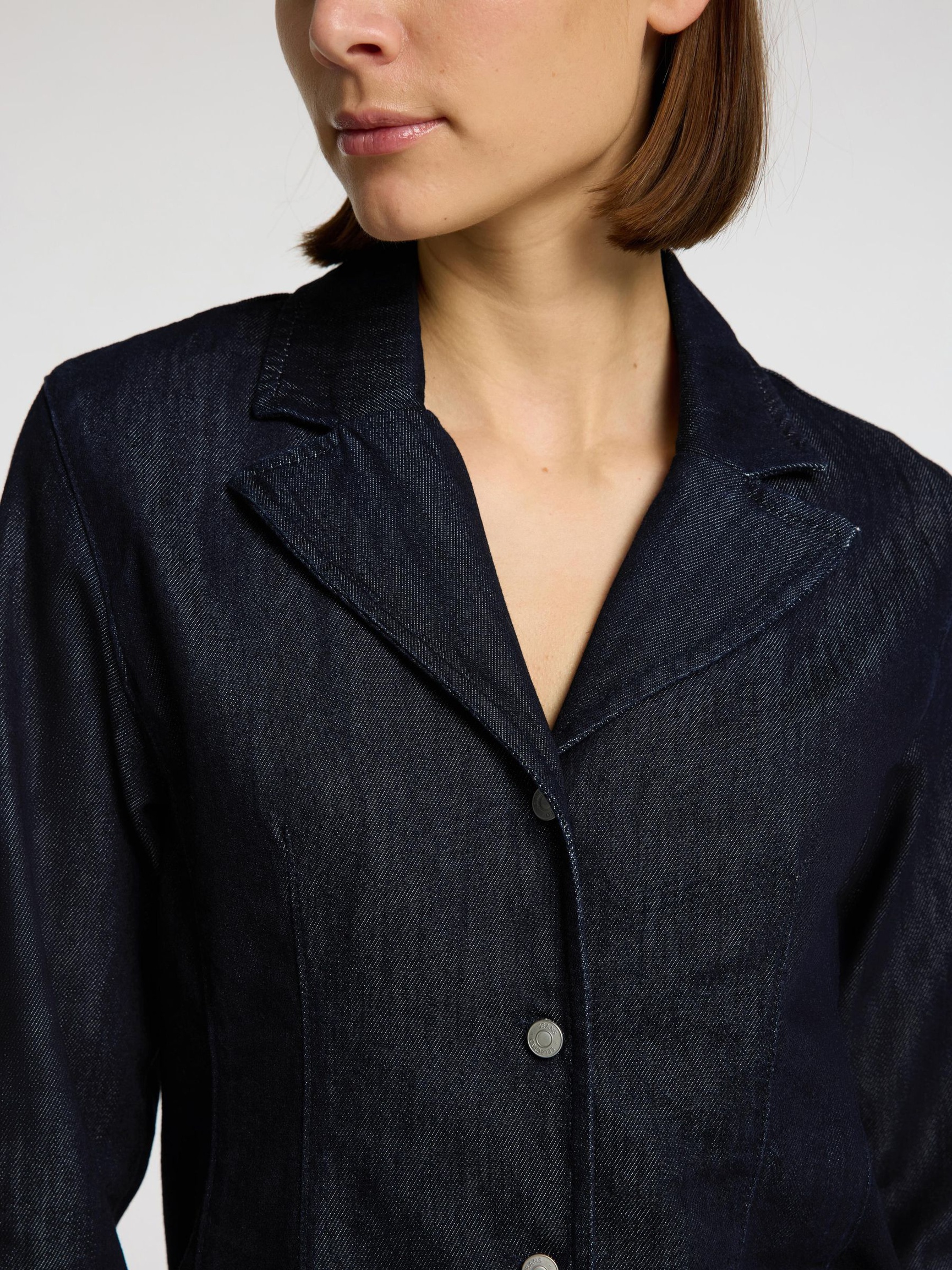 SKRÆDDERSYEDE DENIMSKJORTE, Dark Blue Denim, highres
