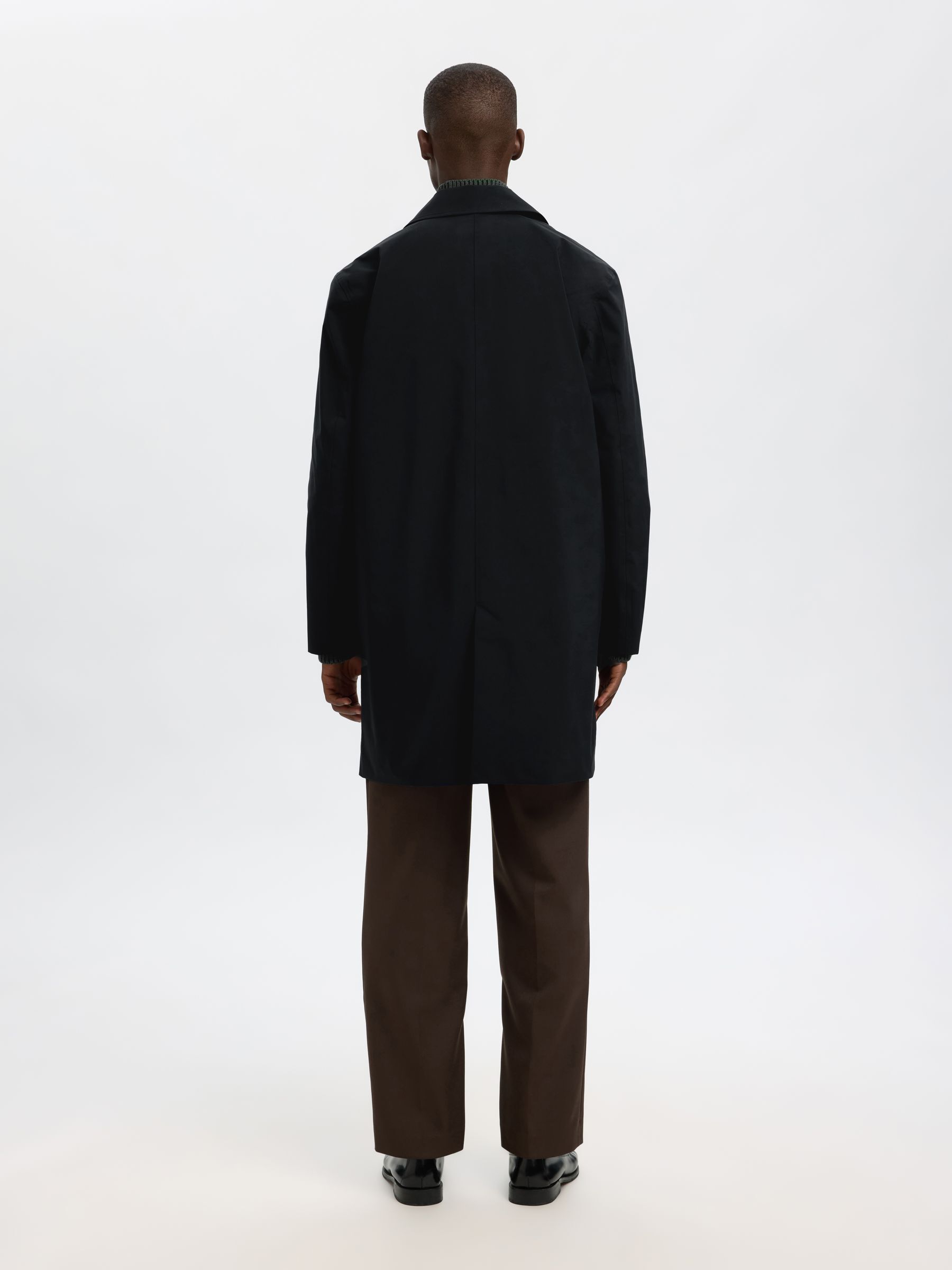 SINGLE BREASTED COAT, Black, highres