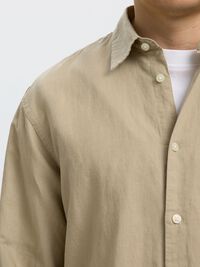 COUPE CLASSIQUE CHEMISE EN LIN MÉLANGÉ, Pure Cashmere, highres