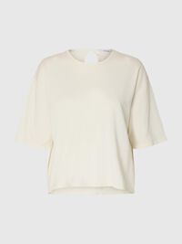 COTTON 2/4 SLEEVED BLOUSE, Snow White, highres