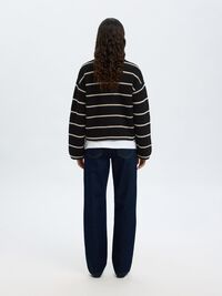 BAUMWOLLMIX STRICKPULLOVER, Black, highres