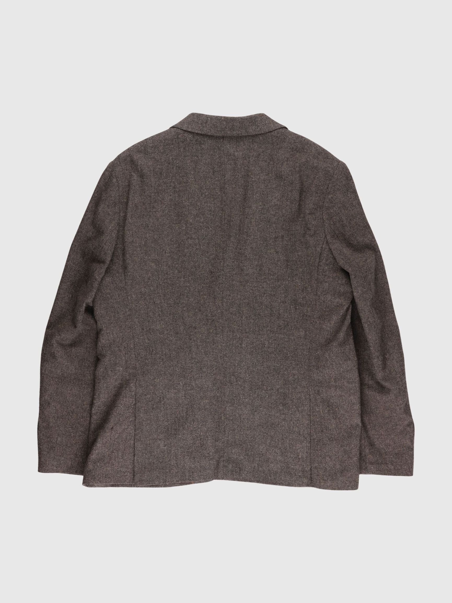 CHECKED WOOL BLEND  BLAZER, Brownie, highres