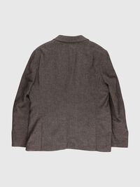 CHECKED WOOL BLEND  BLAZER, Brownie, highres