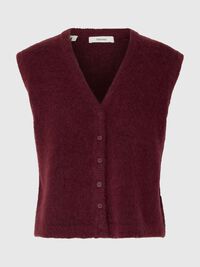 WOOL BLEND KNITTED VEST, Tawny Port, highres