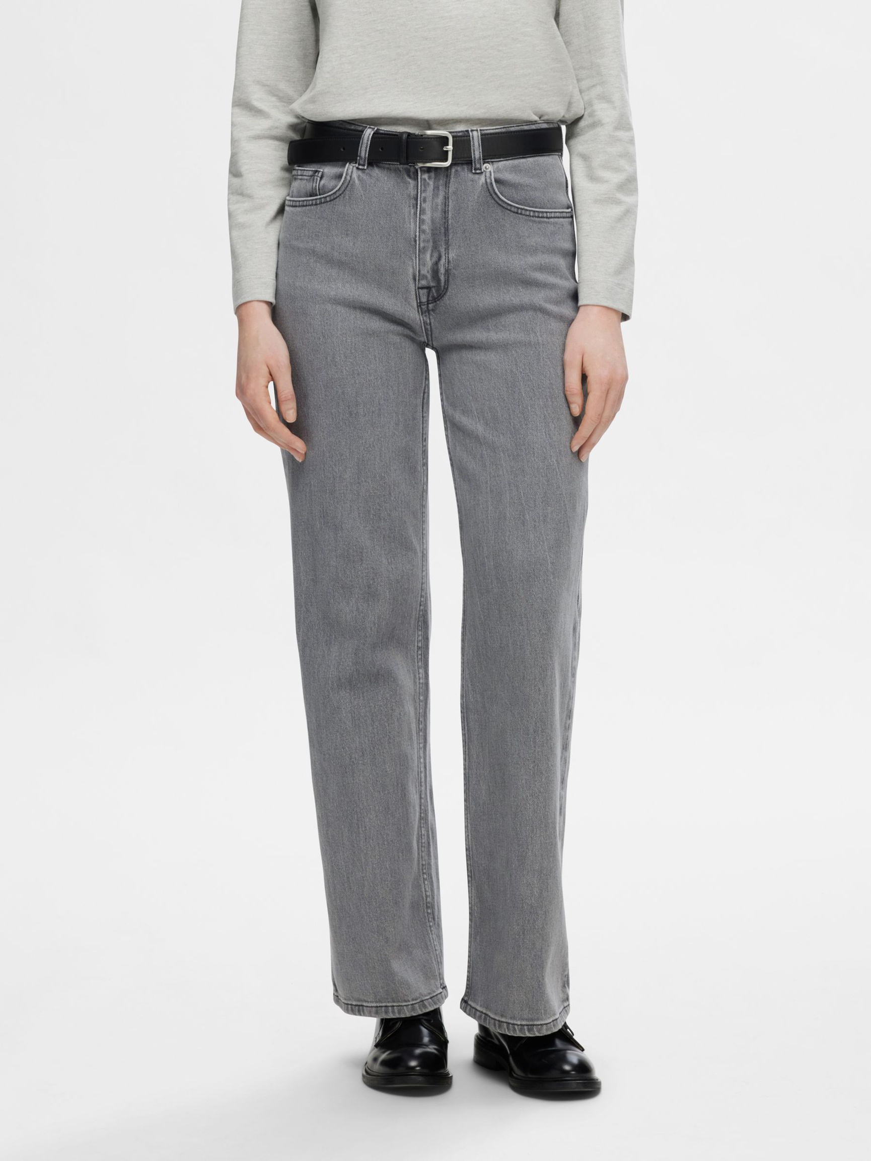 GRÅ WIDE FIT JEANS, Light Grey Denim, highres