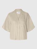 Selected LINEN BLEND SHORT SLEEVED SHIRT, Sandshell, highres - 16093093_Sandshell_001.jpg
