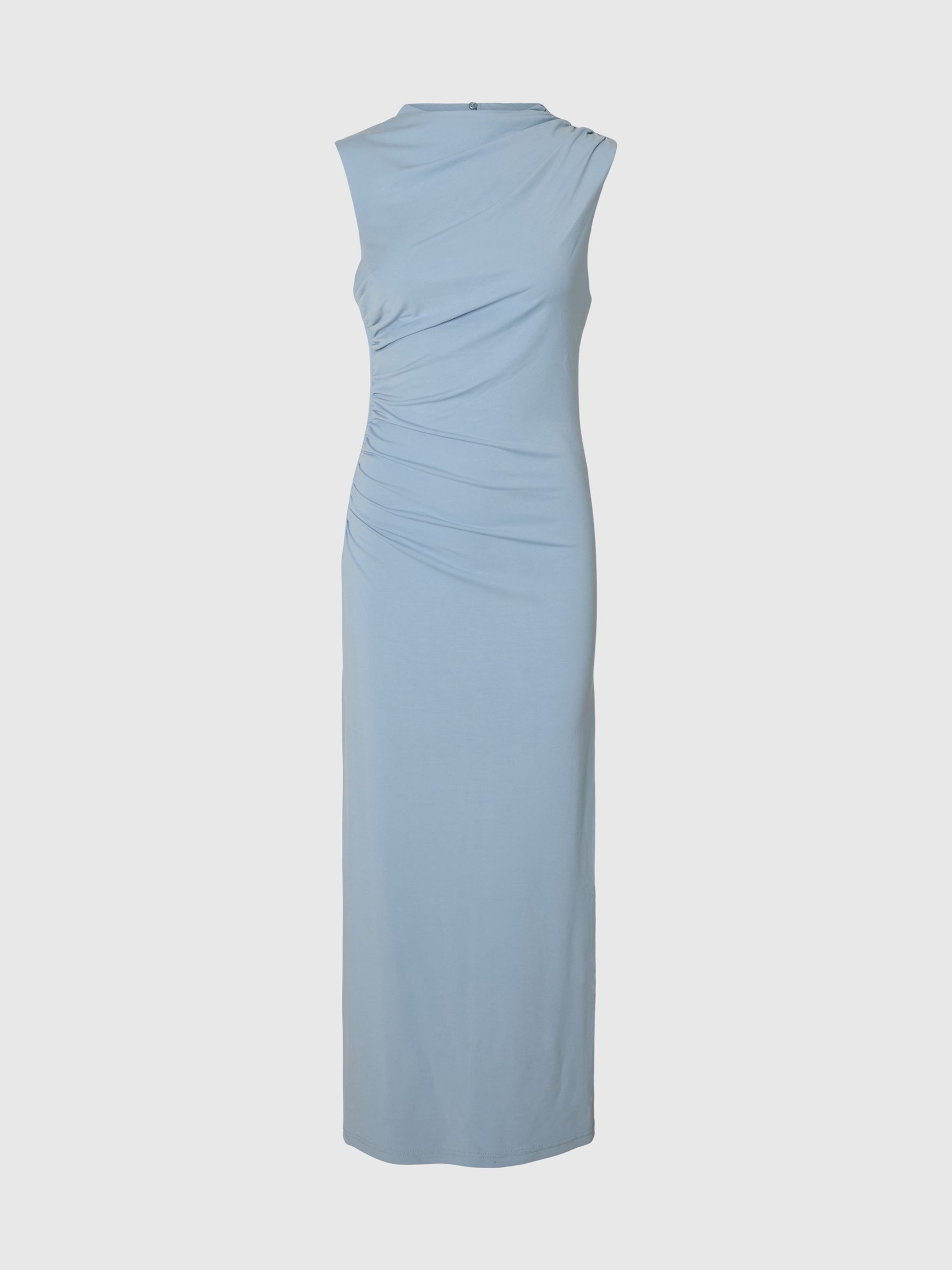 DRAPIERTES MAXIKLEID, Dusty Blue, highres