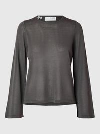 VISCOSE BLEND KNITTED TOP, Volcanic Ash, highres