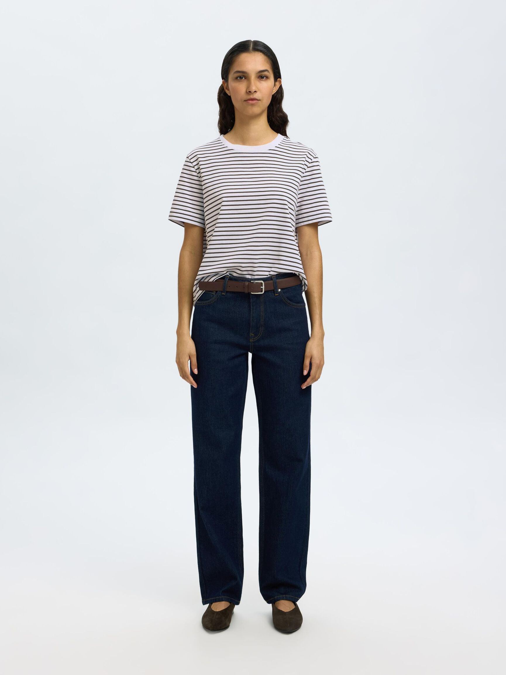 STRIPED BOXY FIT T-SHIRT, Delicioso, highres