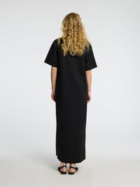 MAXI KLEID MIT KURZEN ÄRMELN, Black, highres