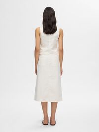 DENIM MIDDELLANGE ROK, Snow White, highres