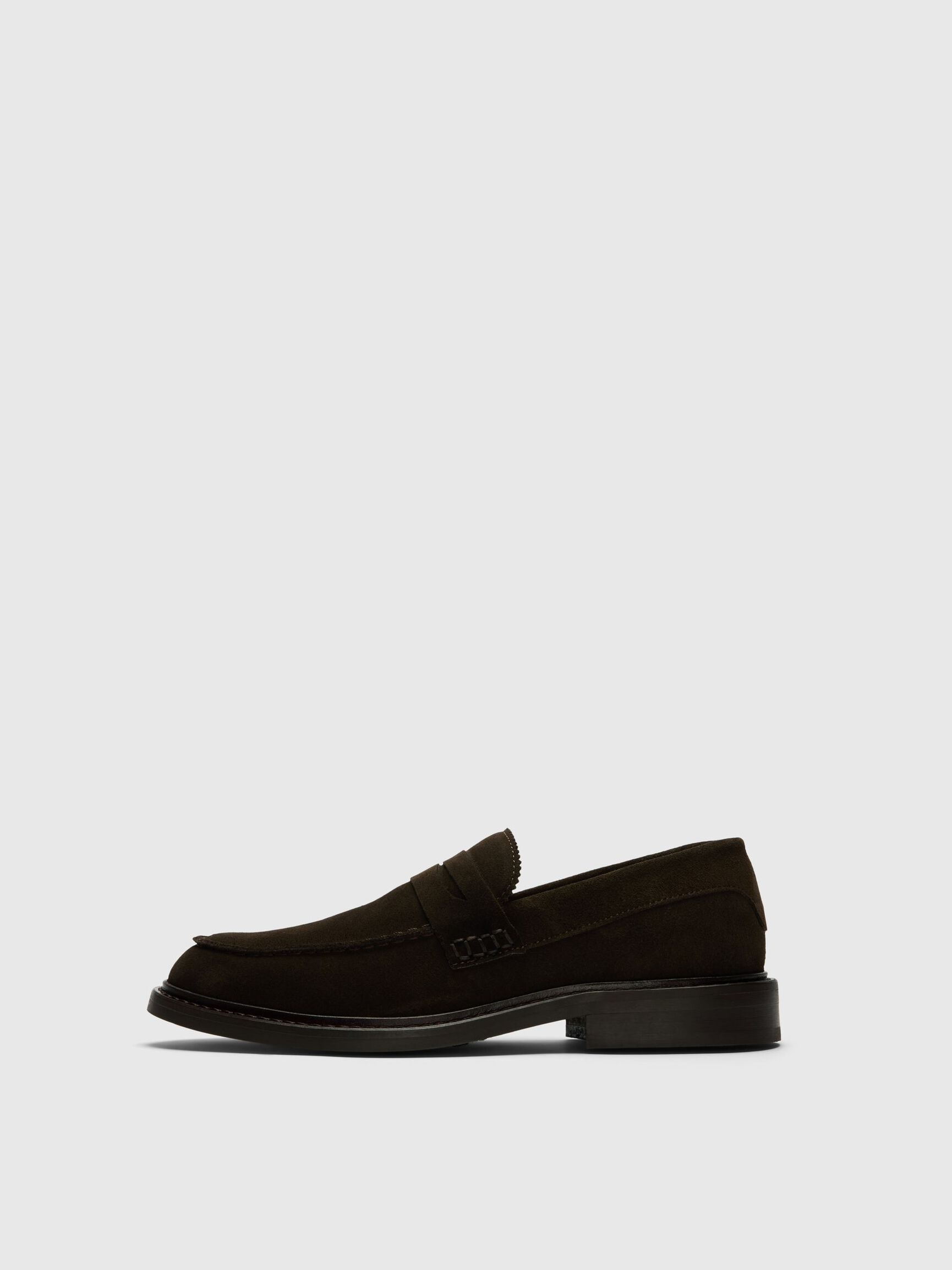 SUEDE LOAFERS, Chocolate Torte, highres