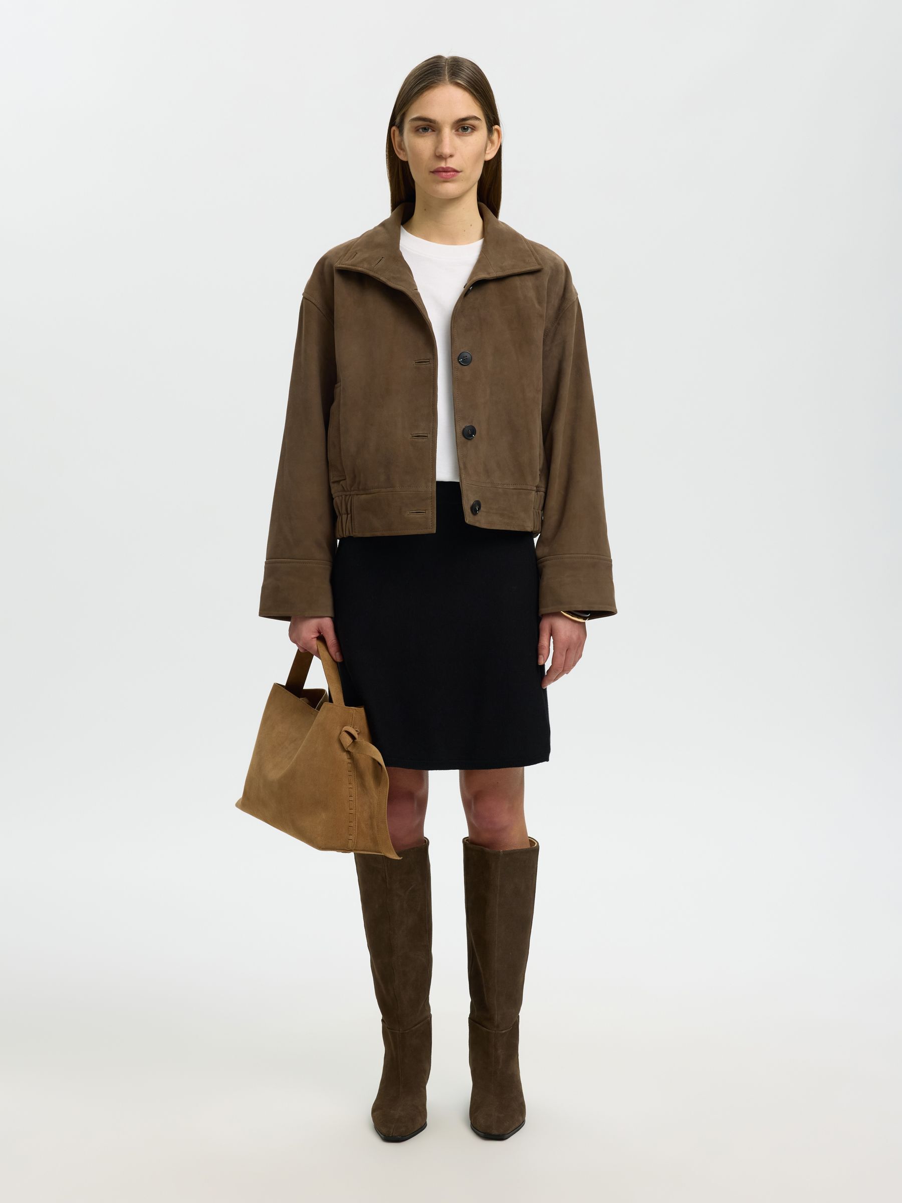 VISCOSE BLEND MINI SKIRT, Black, highres