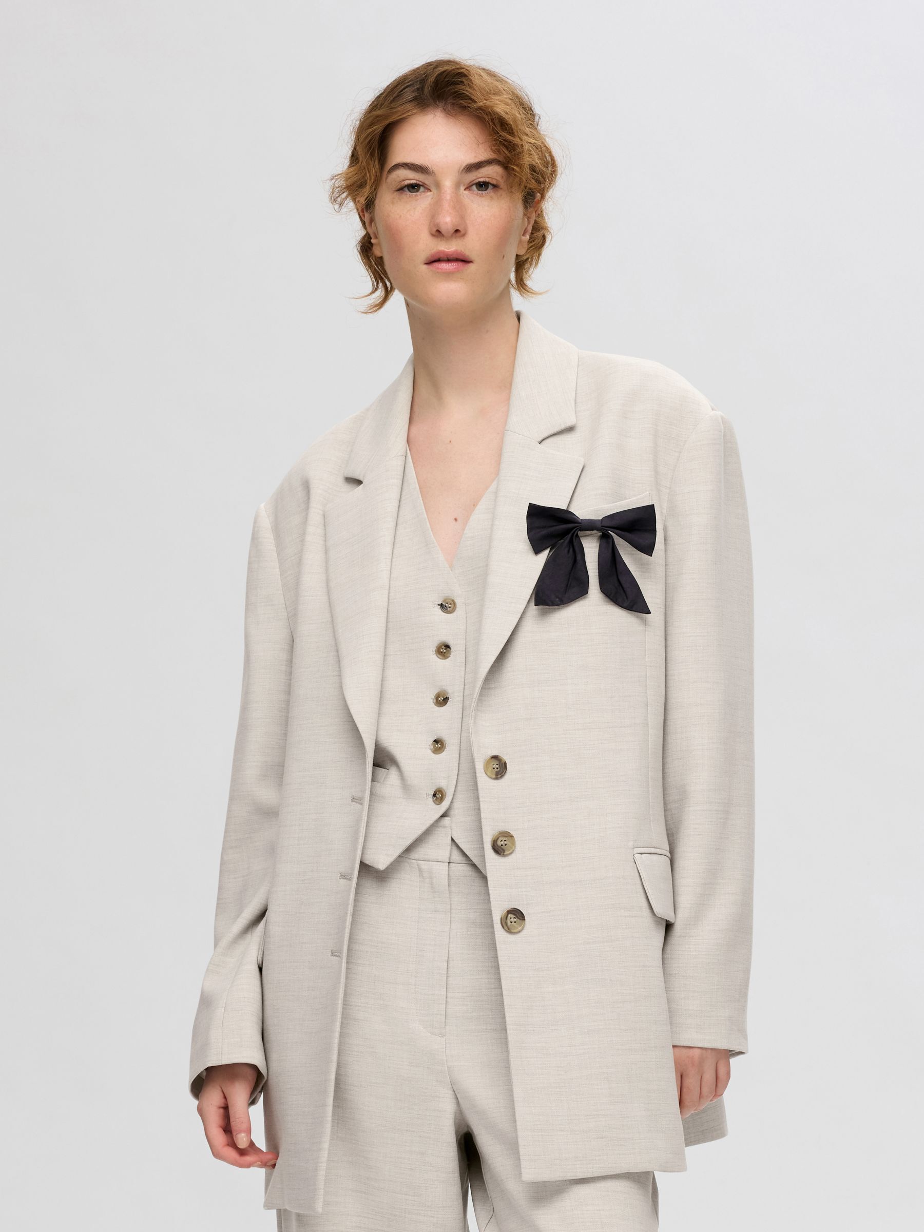 VISKOSEMIX OVERSIZED BLAZER, Dove, highres