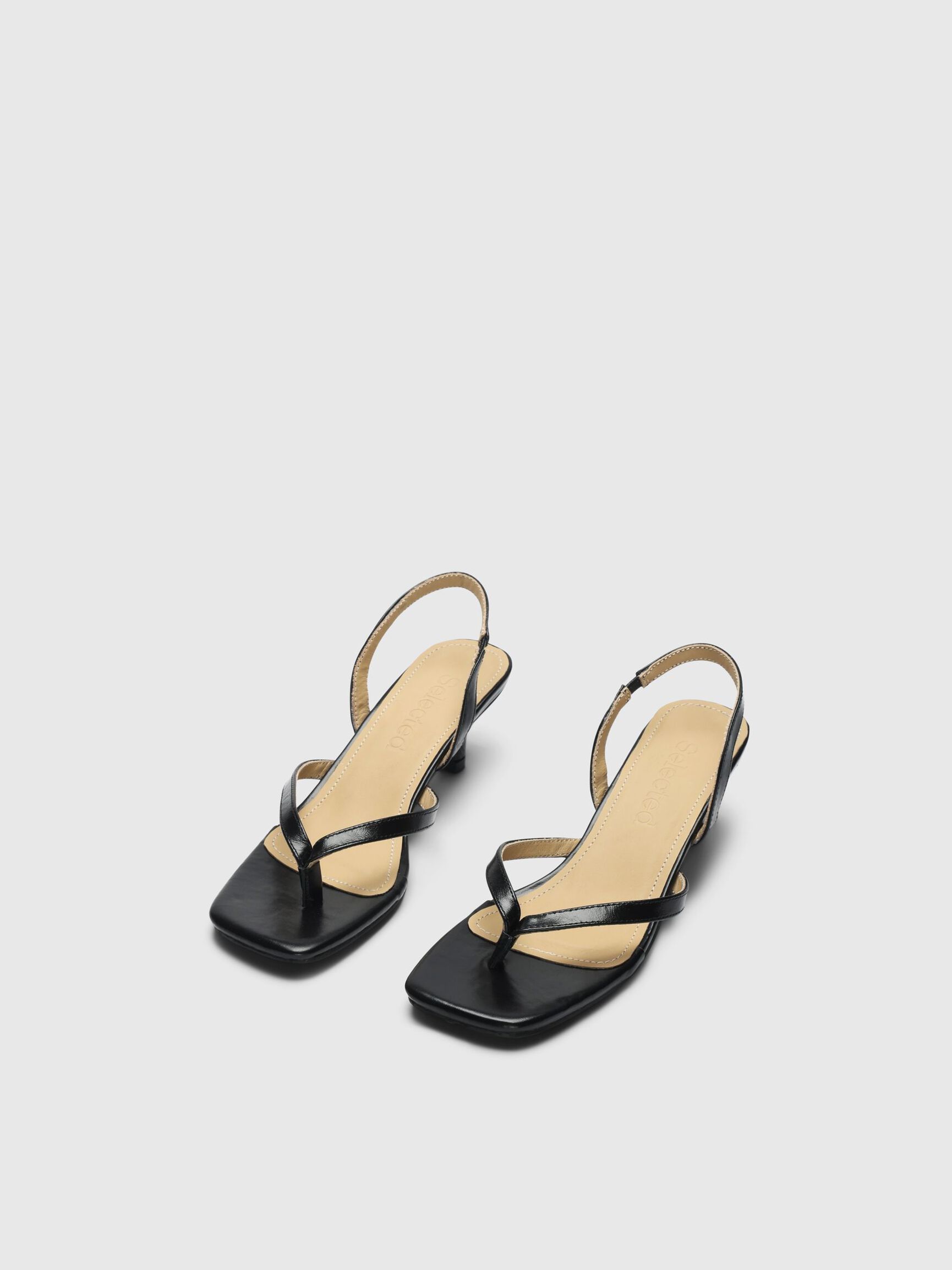 LEDER SANDALEN MIT BREITEN RIEMEN, Black, highres