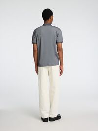 SHORT SLEEVED POLO SHIRT, Medium Grey Melange, highres