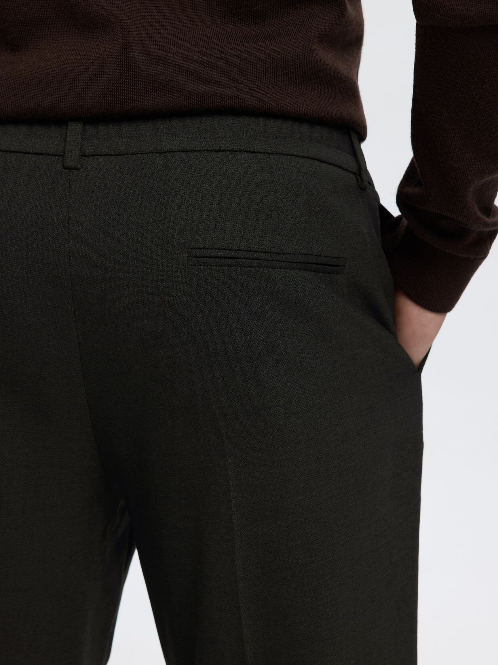 REGULAR FIT WOOL BLEND TROUSERS, Rosin, highres