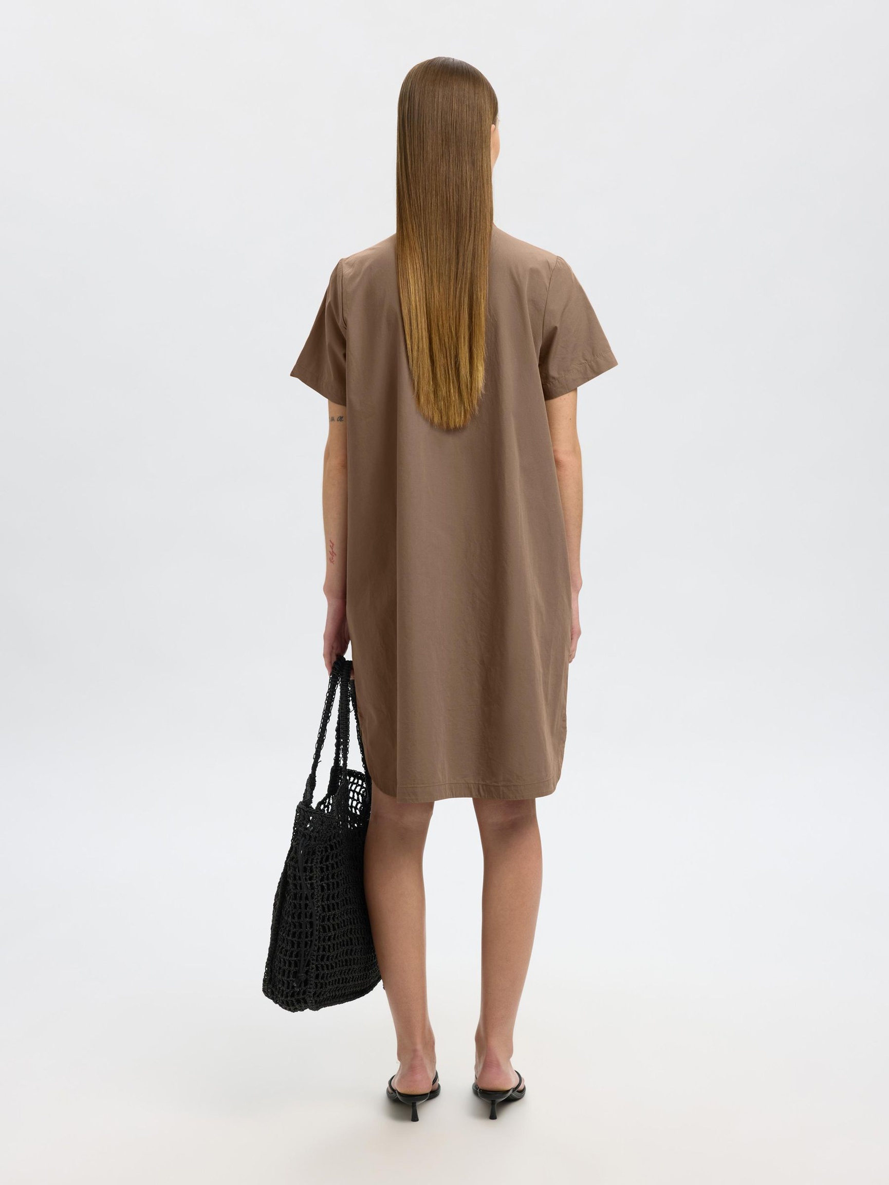 KATOENEN MINI JURK, Coca Mocha, highres