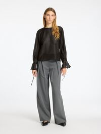 GEDETAILLEERD SHIRT MET LANGE MOUWEN, Black, highres