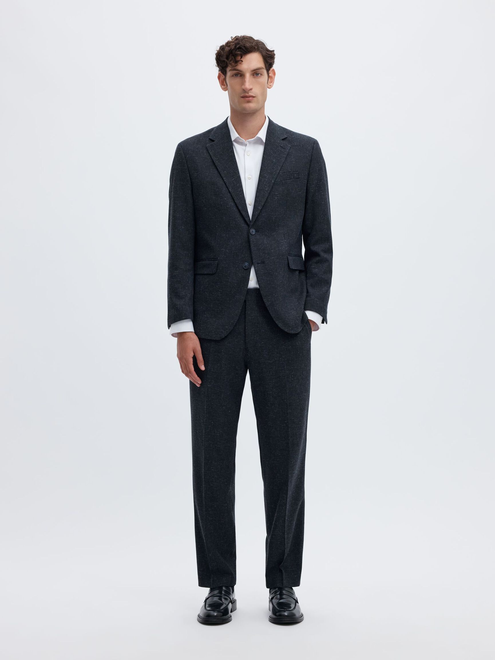 REGULAR FIT SINGLE-BREASTED BLAZER, Dark Sapphire, highres
