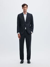 REGULAR FIT SINGLE-BREASTED BLAZER, Dark Sapphire, highres