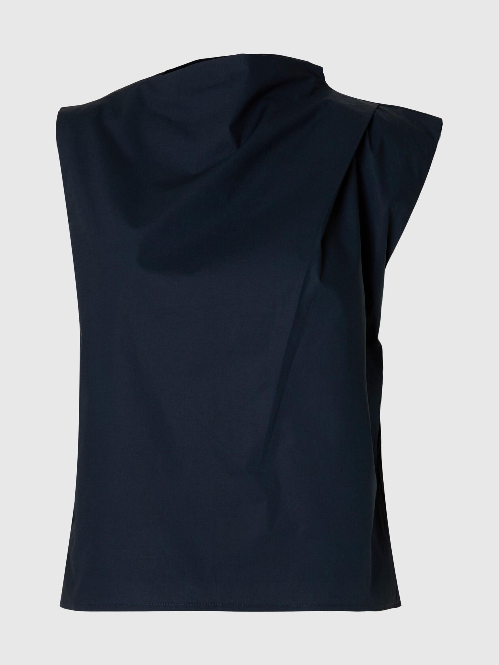 PLEATED SLEEVELESS TOP, Outer Space, highres