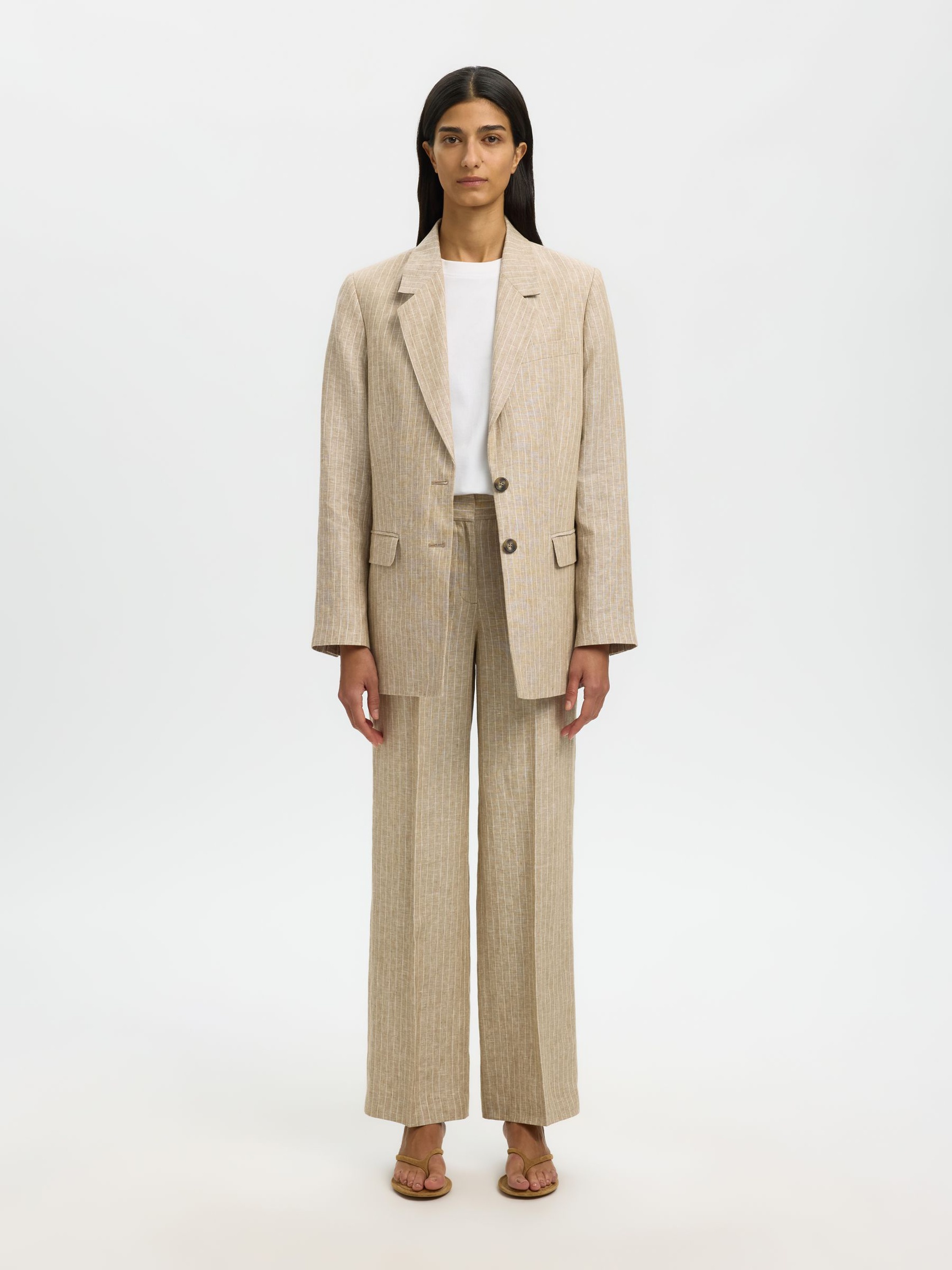 LIN PANTALON À JAMBE AMPLE, Weathered Teak, highres