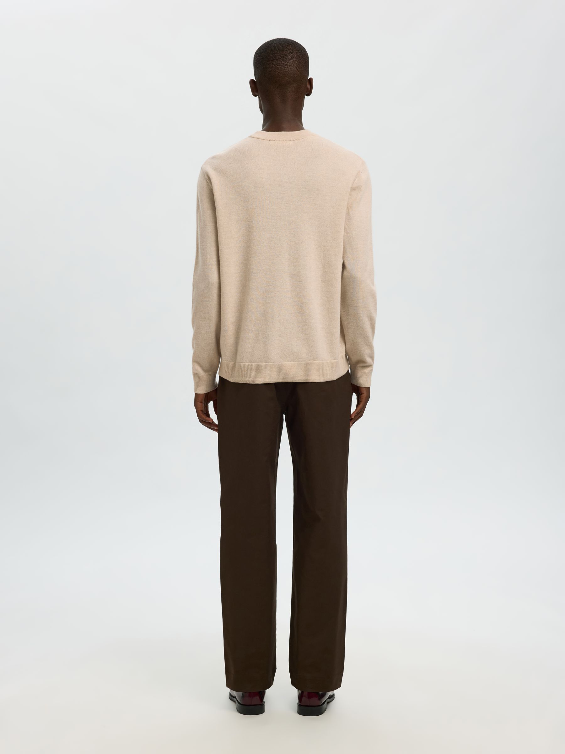 100% MERINO WOOL PULLOVER, Oatmeal, highres