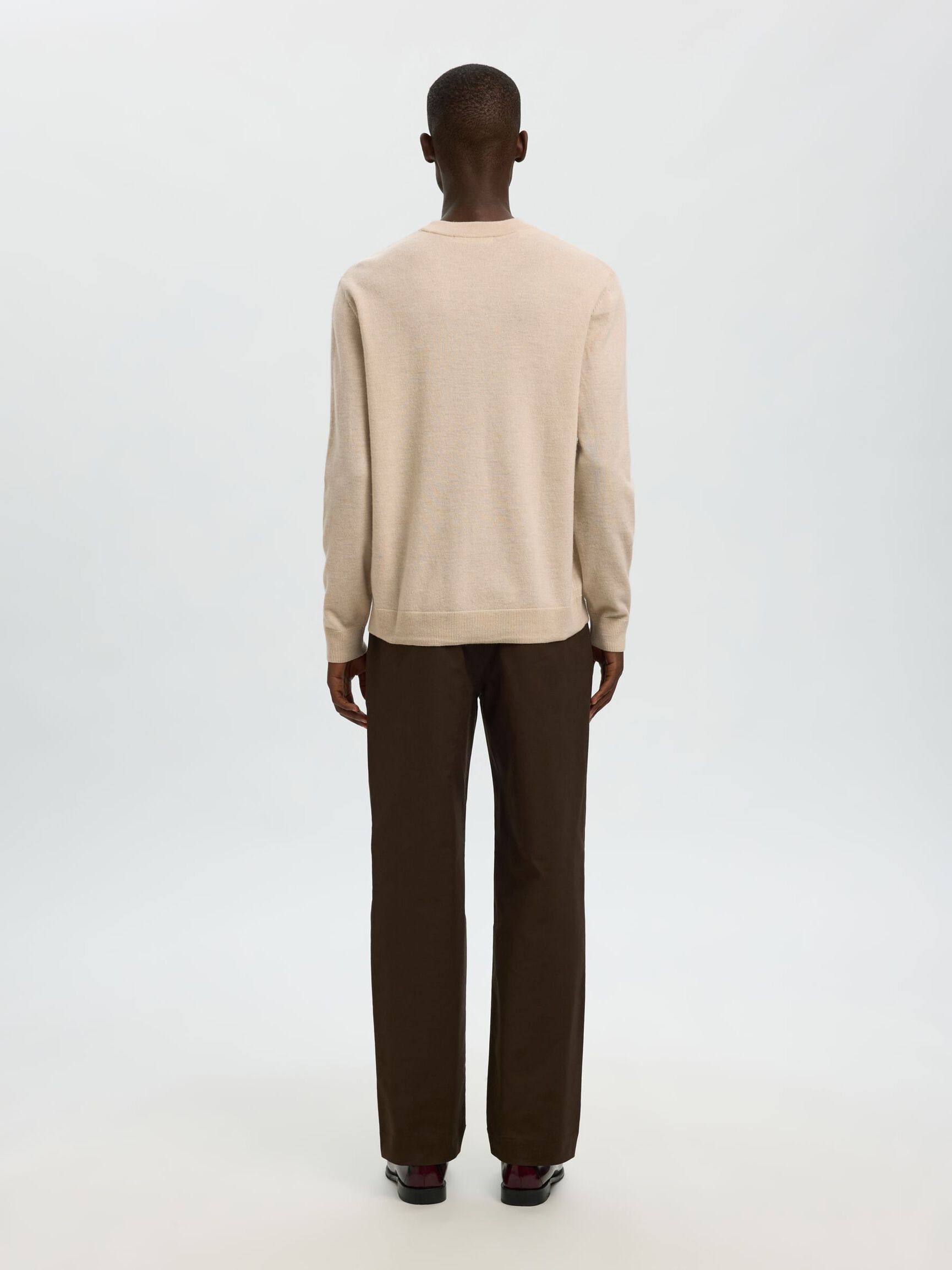 100% MERINO WOOL PULLOVER, Oatmeal, highres