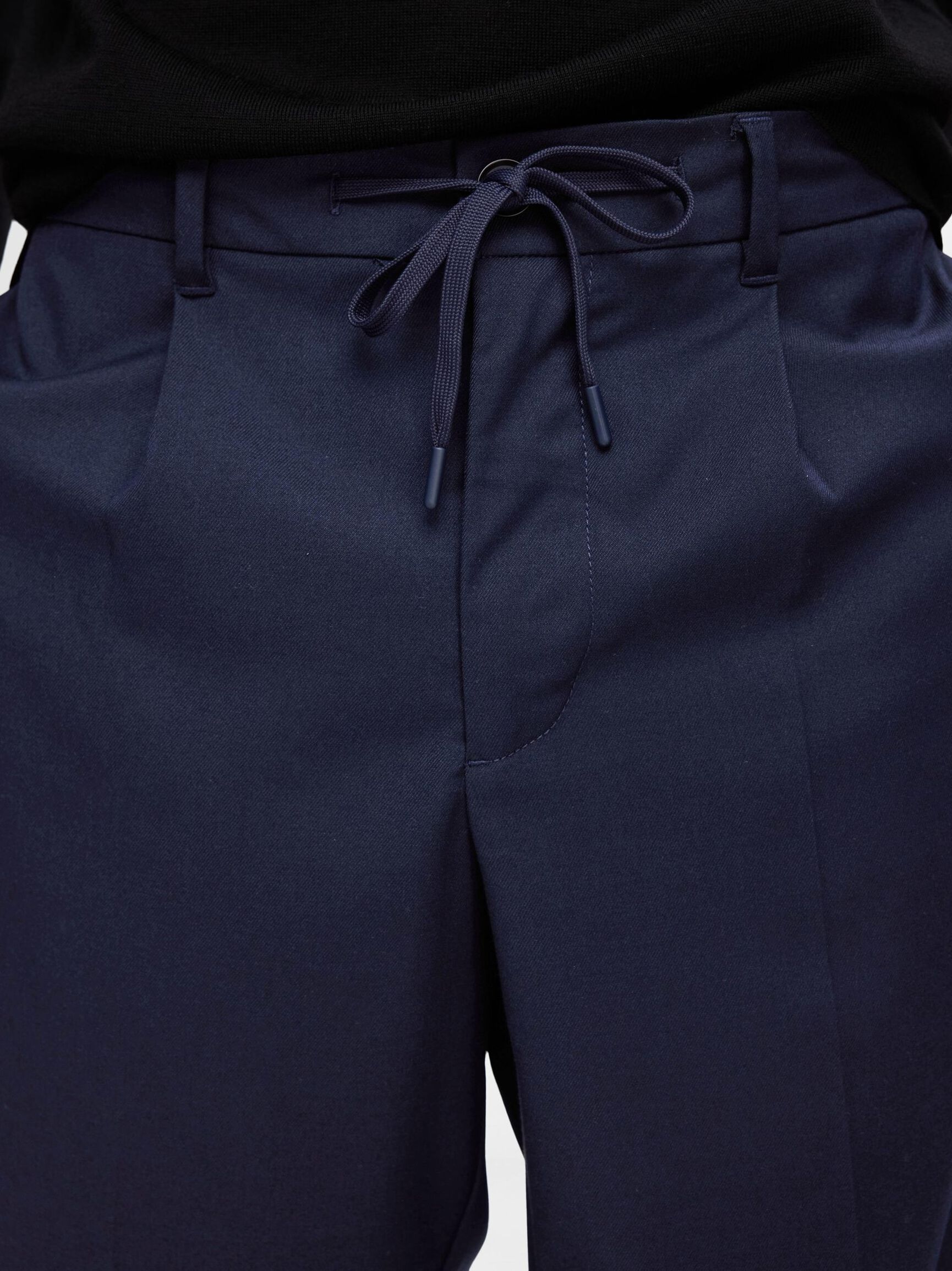 VISCOSE BLEND PLEATED TROUSERS, Sky Captain, highres
