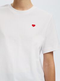 EMBROIDERED CREWNECK T-SHIRT, Bright White, highres