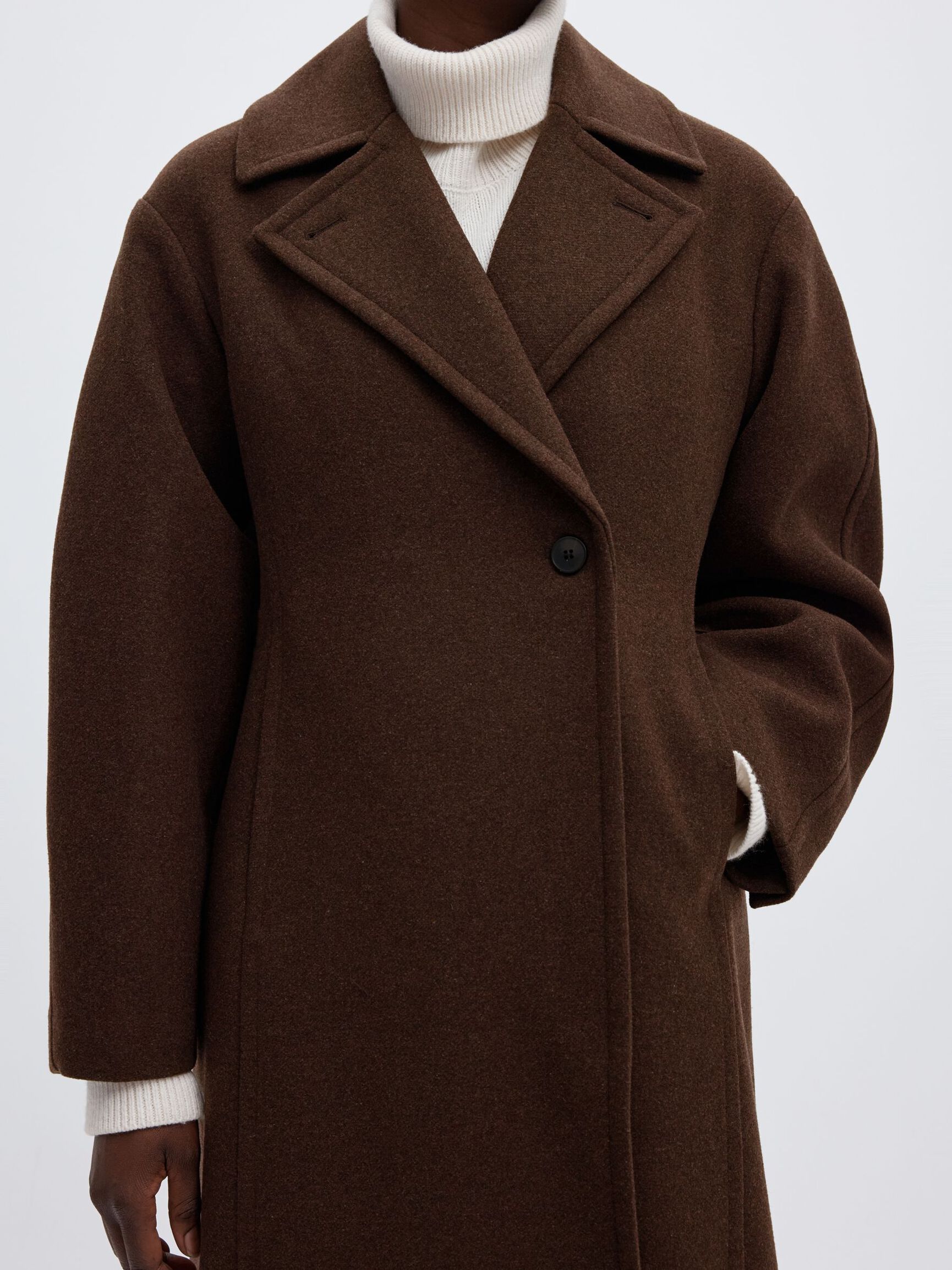 WOOL BLEND LONG COAT, Delicioso, highres