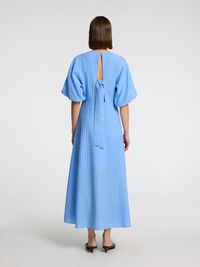 BALLONMOUWEN MAXI JURK, Cornflower Blue, highres